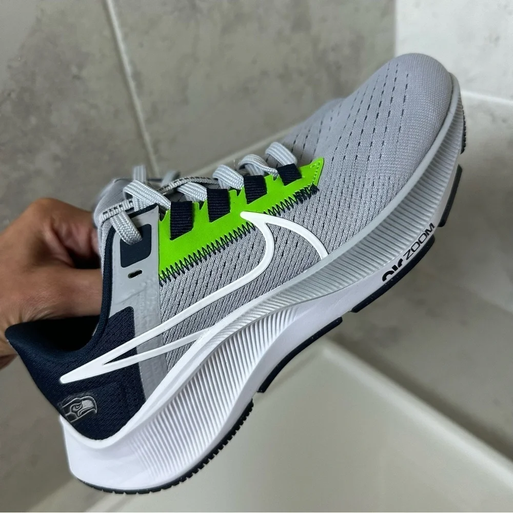 Nike Air Zoom Pegasus 38 Seattle Seahawks NFL Shoes Size 3.5 Youth